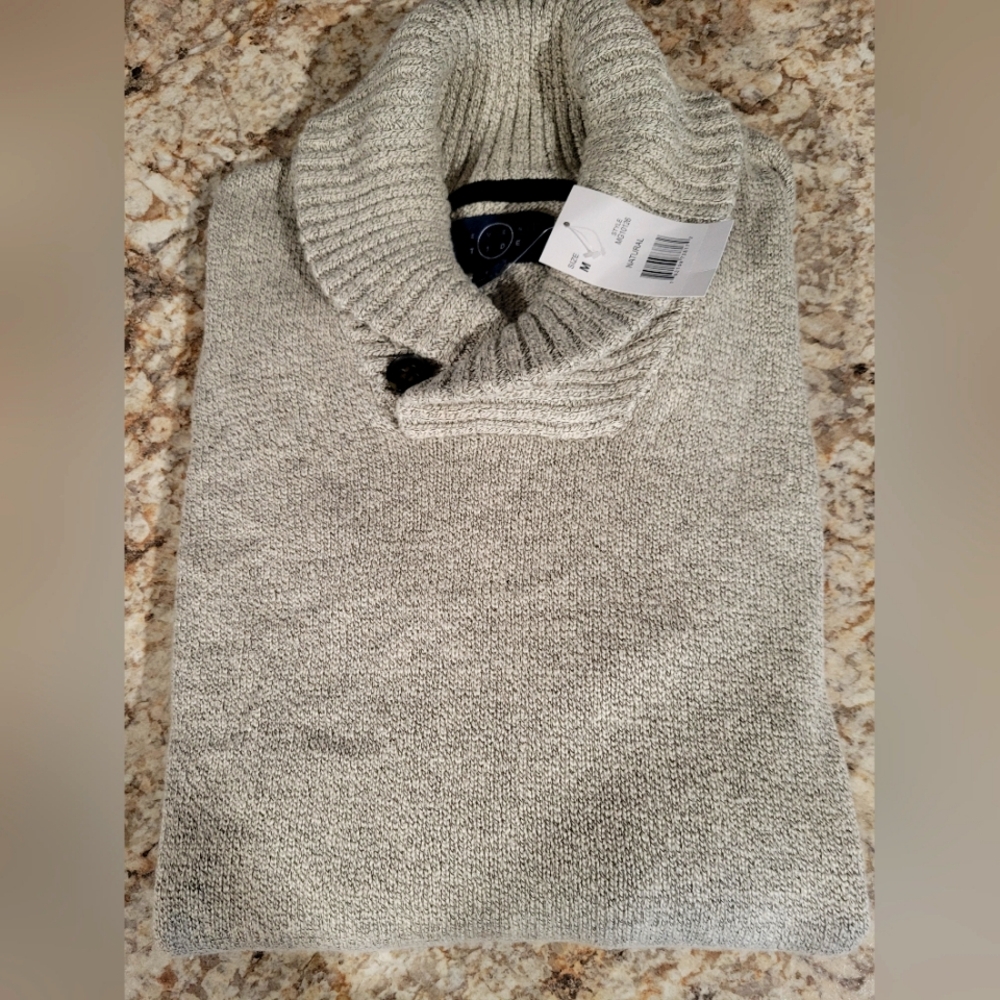 Even Tide Cotton Cozy Gray Knit Sweater NWT Size Medium